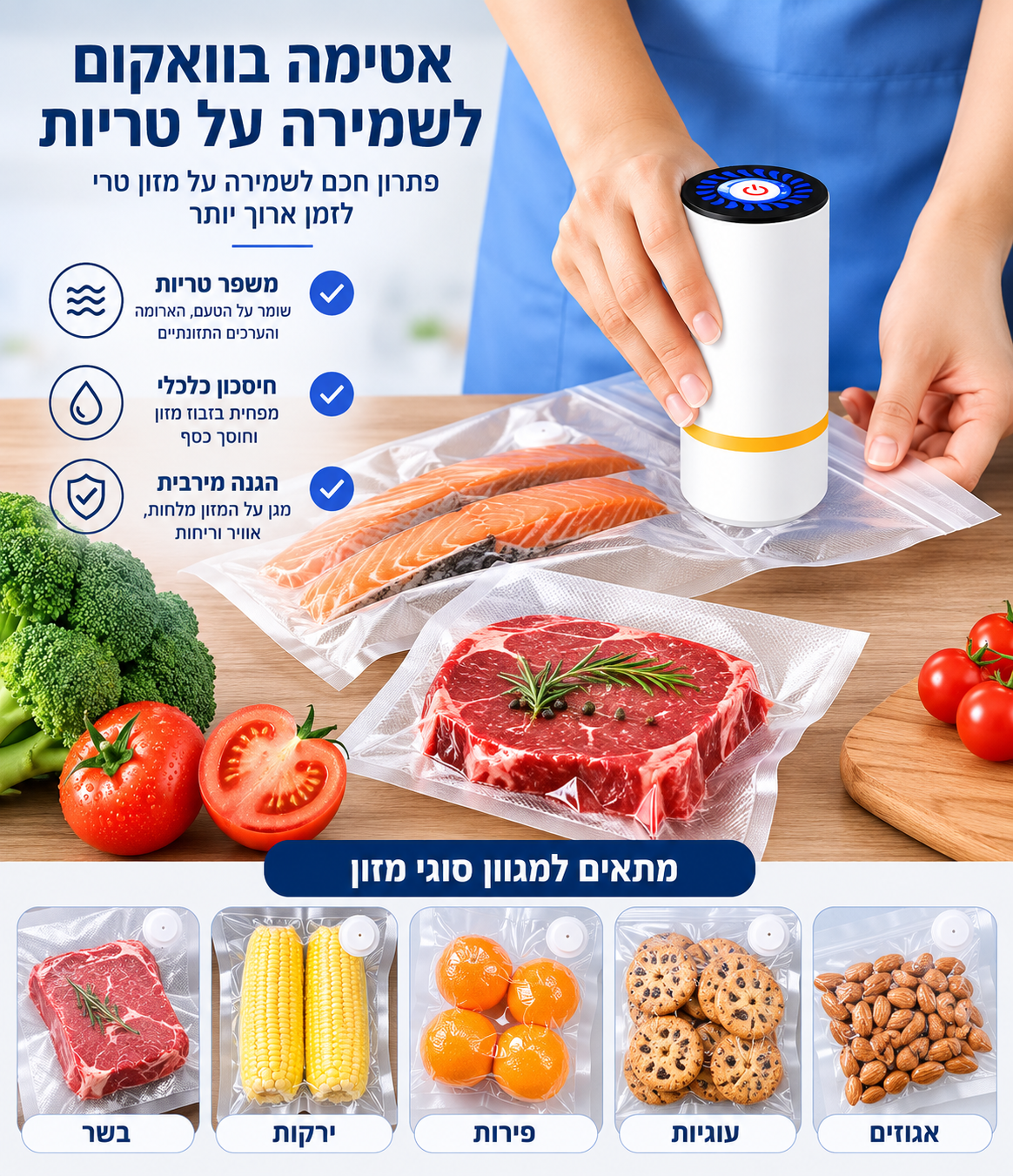 FreshSeal - משאבת ואקום לטריות