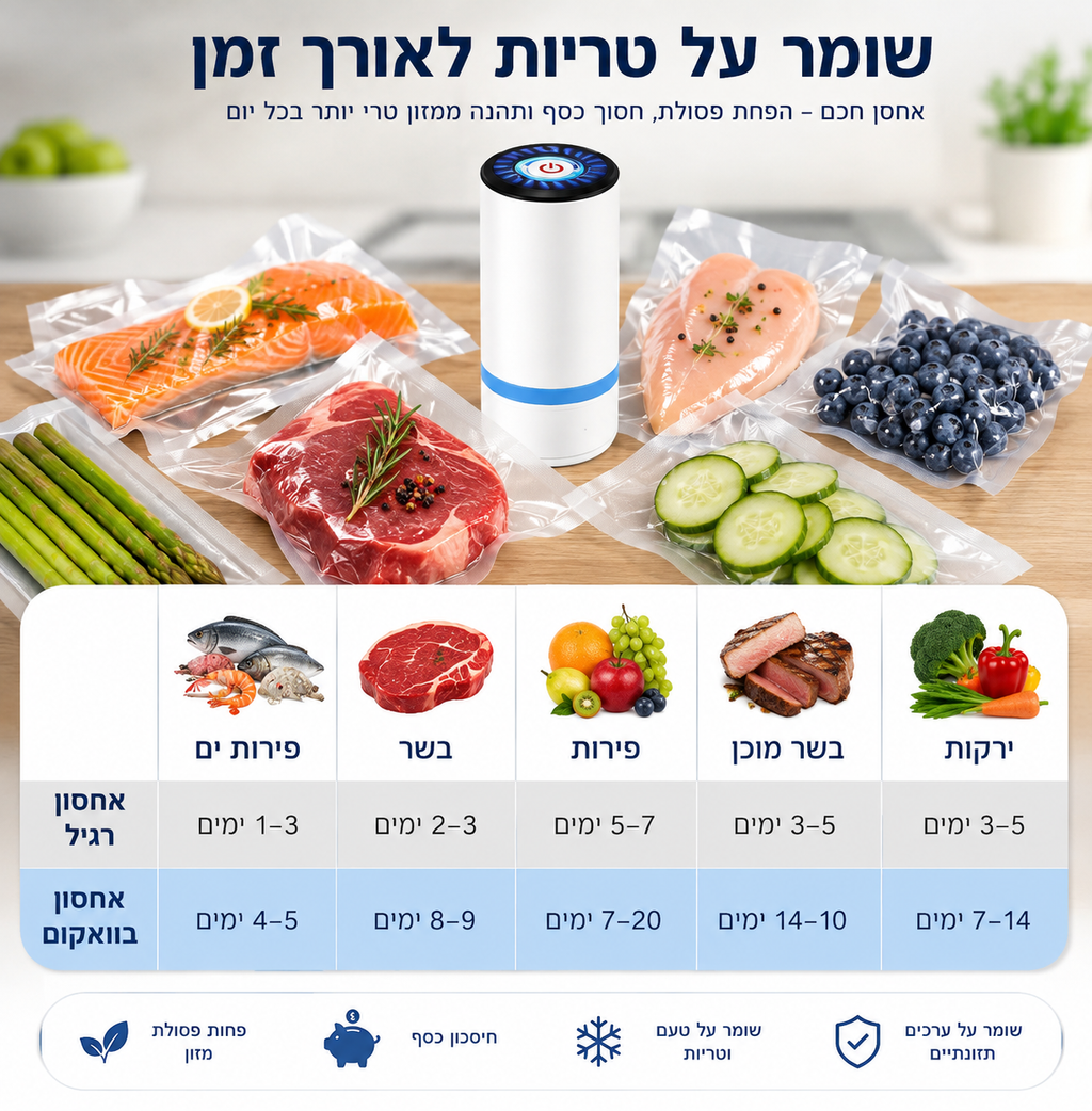 FreshSeal - משאבת ואקום לטריות