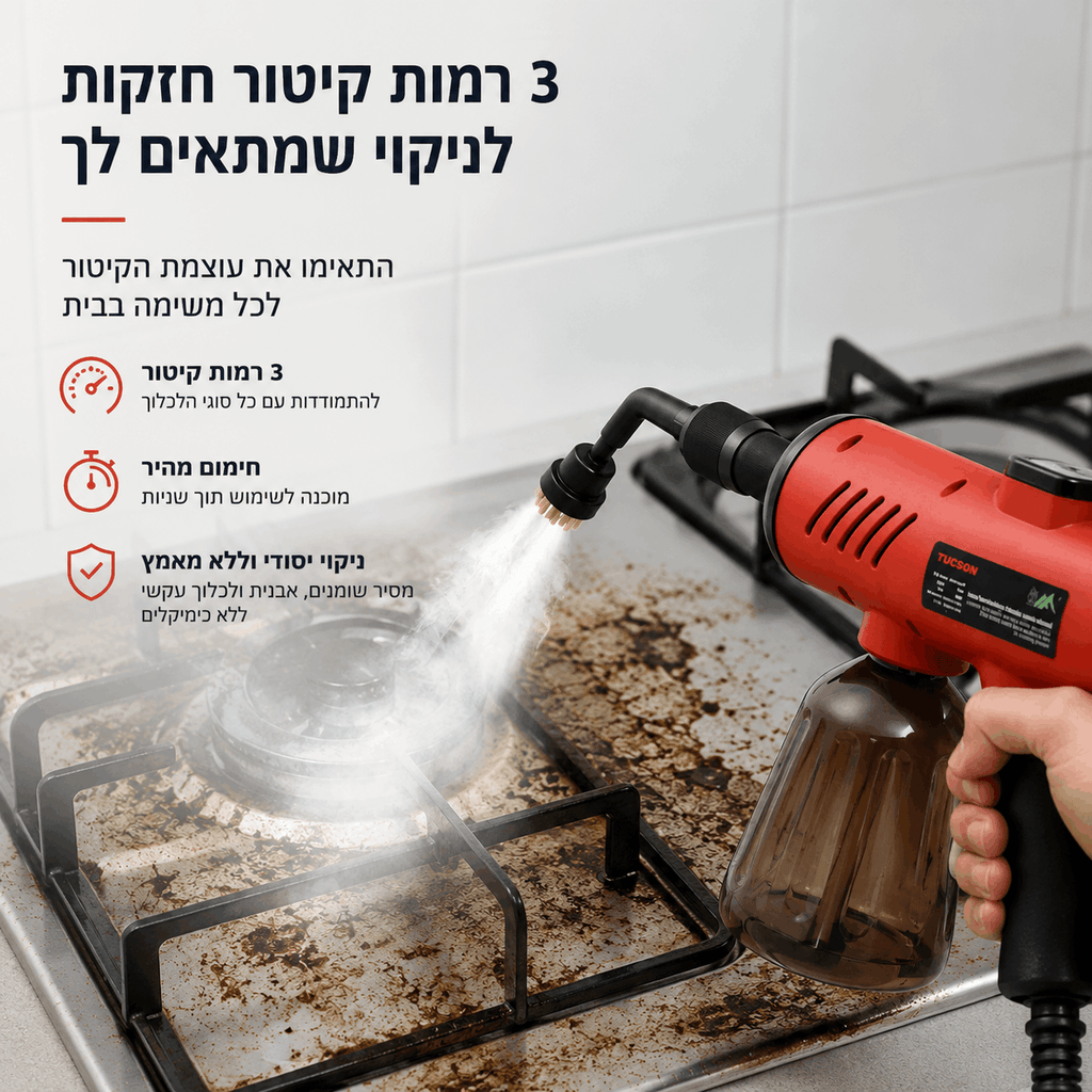 SteamGun Pro by TUCSON - Powerful Steam Gun for Deep Cleaning Without Chemicals