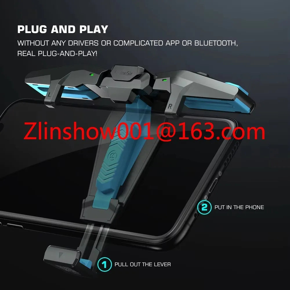 2026 New Zero Latency Newest F4 Falcon Plug and Play Mobile Gaming Controller Foldable Wings for Ios Android Phone